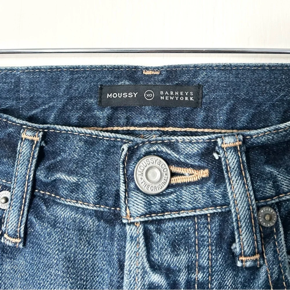 Moussy x Barneys High Rise Slim Straight Ankle Denim Medium Dark Rinse 25‎ - Picture 5 of 6